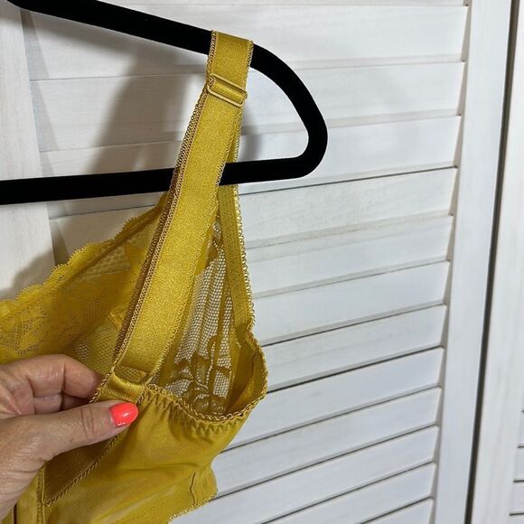 next Lizzie Bra Size 32G Mustard Yellow Lace - Picture 9 of 14